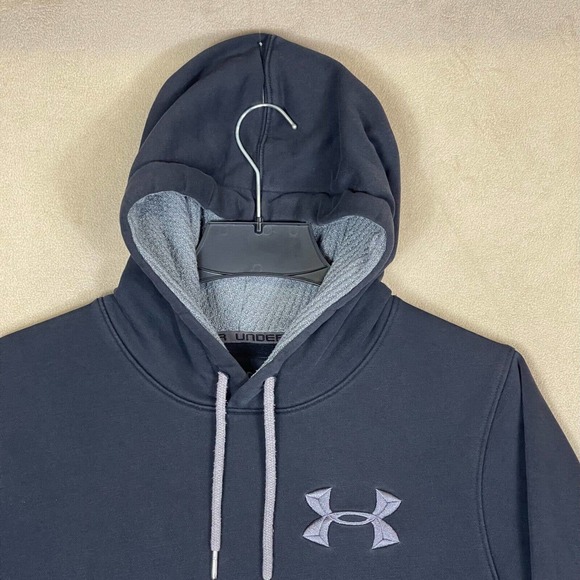 Under Armour Storm Hoodie Pullover Mens M Black Pouch Pocket Regular Fit - Picture 2 of 13